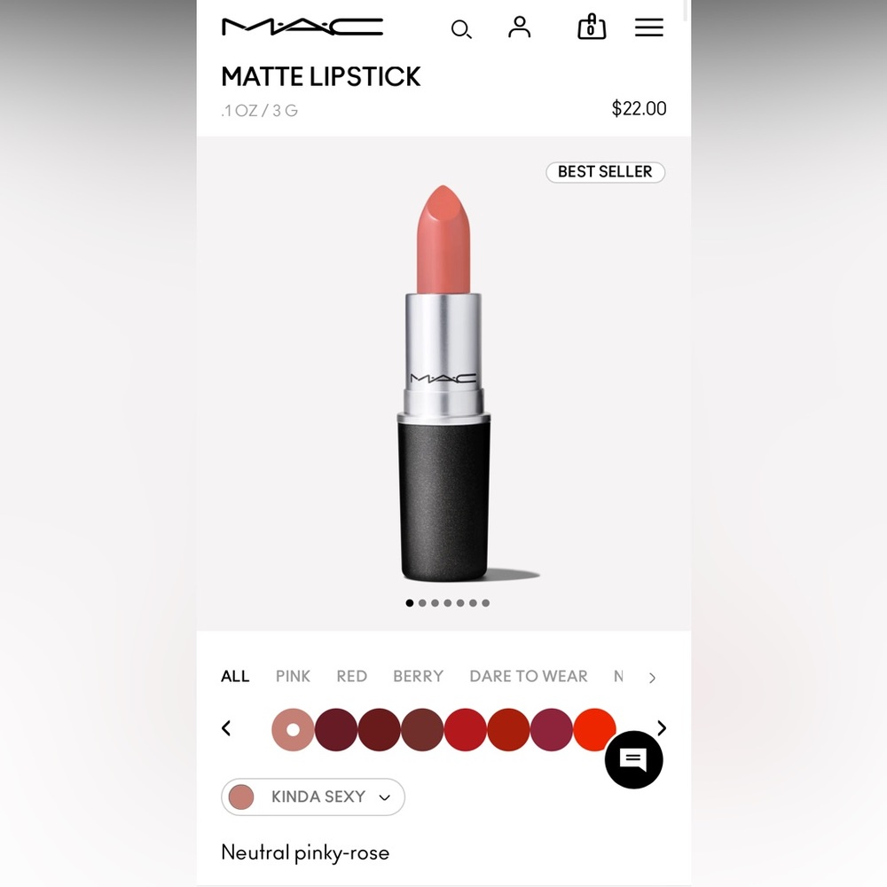 NIB  MAC Matte Lipstick - Kinda Sexy